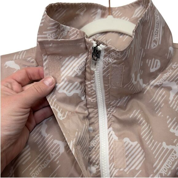 Reebok XL Printed Mesh Focus Track Jacket With Pockets Mushroom Large - Picture 10 of 16